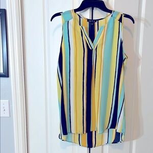 Sami & Jo Striped Multi-color Flowy Sleeveless Blouse | Small I LIKE NEW